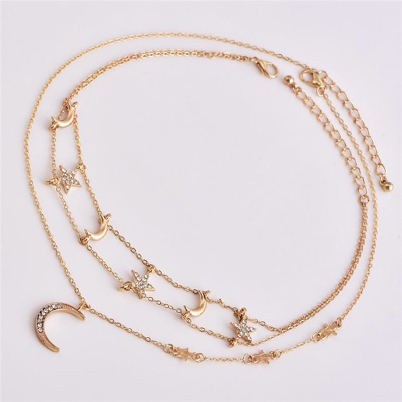 Moon and Star Choker Gold /a - Picture 3 of 5
